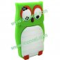 3D Cute Cartoon Owl Silicone Case Cover Skin for iPhone 4 4S Green