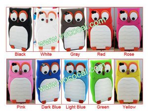 3D Cute Cartoon Owl Silicone Case Cover Skin for iPhone 4 4S