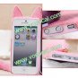 Cute 3D Plush Tail Cat TPU Case Cover Skin for iPhone 5 Pink