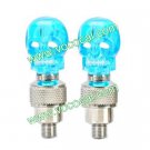 A Pair Motor Bike Car Tyre Wheel Valve Caps Skull LED Light