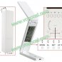 Folding Touch LED Rechargeable Desk Lamp with Calendar Alarm Clock White