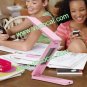 Folding Touch LED Rechargeable Desk Lamp with Calendar Alarm Clock Pink