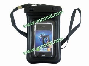 Waterproof Case Pouch Bag for iPhone 5 4 Sony Lt26i HTC G18 With Strap Black