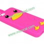 3D Cute Cartoon Silicone Chicken Animal Case Cover Skin for iPhone 5 Rose
