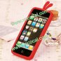 3D Cute Cartoon Silicone Chicken Animal Case Cover Skin for iPhone 5 Red