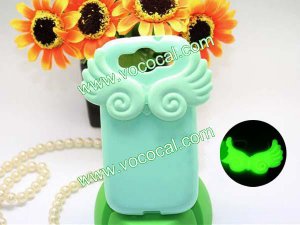 3D Cute Angel Wing TPU Glow Case Cover for Samsung Galaxy S3 i9300 Mint Green