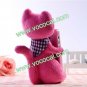 3D Cute Cartoon Plush Smile Cat Doll Case Cover Skin for iPhone 5 Rose