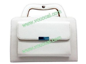 New Portable Handbag PU Leather Stand Case Cover Skin for iPad Mini White