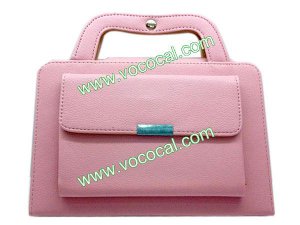 New Portable Handbag PU Leather Stand Case Cover Skin for iPad Mini Pink