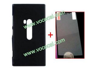 Frosted Case Cover Skin + Ultra Clear Screen Protector for Nokia Lumia 920 Black