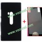 Frosted Case Cover Skin + Ultra Clear Screen Protector for Nokia Lumia 920 Black