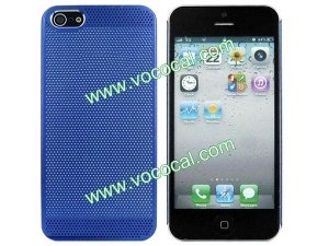 Ultra Thin Aluminum Mesh Heat Dissipation Hard Case Cover Skin for iPhone 5 Blue