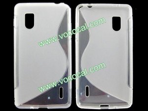 S Line TPU Frosted Protective Case Cover Skin for LG E973 Optimus G Clear White