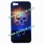 LED Flash Light Scary 3D Flame Skull Hard Case Cover for iPhone 5