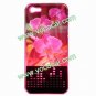 LED Flash Light 3D Green Leaf Safflower Hard Case Cover for iPhone 5