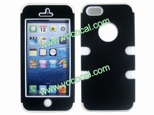 PC + Silicone 3 in 1 Combo Protective Case Cover Skin for iPhone 5