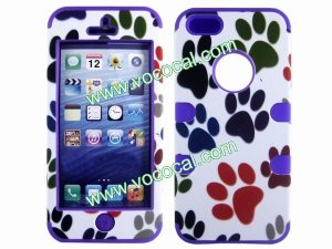 Cute Paw PC + Silicone 3 in 1 Combo Protective Case Cover Skin for iPhone 5