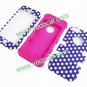 Polka Dots PC + Silicone 3 in 1 Combo Protective Case Cover Skin for iPhone 5