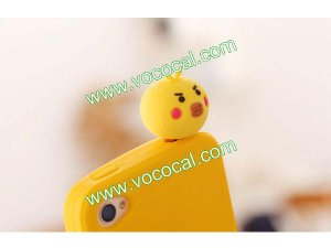 Cute Chick 3.5mm Earphone Jack Dustproof Plug Ear Dust Cap for iPhone 5 4 iPad