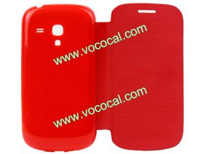 PU Leather Battery Flip Case Cover For Samsung Galaxy S3 Mini i8190 Red