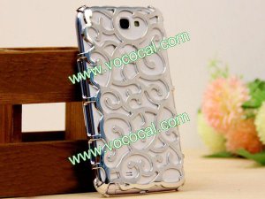 Hollow Out Palace Flower Hard Case Cover for Samsung Galaxy Note 2 N7100 Silver