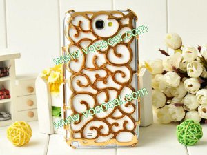 Hollow Out Palace Flower Hard Case Cover for Samsung Galaxy Note 2 N7100 Golden