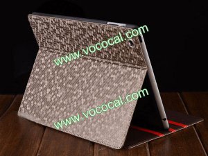PU Leather Diamond Pattern Book Stand Case Smart Cover for iPad 2 The New iPad 3