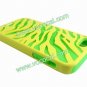 Dual Color Zebra Combo PC Silicone Case Cover Skin for iPhone 5 Green+Yellow