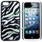 Dual Color Zebra Combo PC Silicone Case Cover Skin for iPhone 5 Black+White