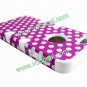 Polka Dots PC + Silicone 3 in 1 Combo Protective Case Cover Skin for iPhone 5