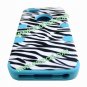 Zebra PC + Silicone 3 in 1 Combo Protective Case Cover Skin for iPhone 5 Blue