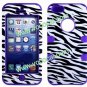 Zebra PC + Silicone 3 in 1 Combo Protective Case Cover Skin for iPhone 5 Purple