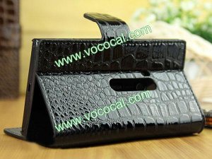 PU Leather Crocodile Book Flip Card Holder Stand Case Cover for Nokia Lumia 920