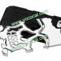 Skull Portfolio Combo PC Silicone Case Cover Skin for iPhone 5 Black + Silver