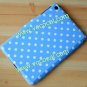 Polka Dots PU Leather Book Stand Case Smart Cover for iPad Mini Blue + White Dot