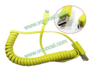 Spring Micro USB Data Sync Charge Cable for Samsung N7100 i9220 i9300 Yellow