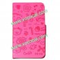 Cute PU Leather Flip Case Cover Skin for Samsung Galaxy Note 2 N7100 Peach
