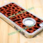 Luxury Bling Rhinestone Crystal Leopard Protective Case Cover for iPhone 5 Red