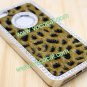Luxury Bling Rhinestone Crystal Leopard Protective Case Cover for iPhone 5 Yellow