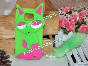 3D Cute Cartoon Fox Silicone Case Cover Skin for Samsung Galaxy S2 i9100 Green