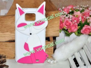 3D Cute Cartoon Fox Silicone Case Cover Skin for Samsung Galaxy S2 i9100 White