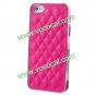 PU Leather Lattice Fashion Luxury Protective Case Cover Skin for iPhone 5 Rose