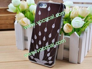 Peacock Tail Hard Protective Case Cover Skin for iPhone 5 Brown