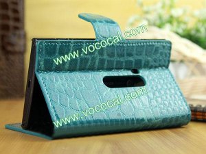 PU Leather Croco Book Flip Card Holder Stand Case Cover for Nokia Lumia 920