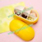 6 Slot Portable Cute Daily Medicine Pill Box Long Container Case Yellow
