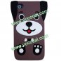 Cute 3D Cartoon Dog Puppy Silicone Case Cover Skin for iPhone 4 4S Coffee