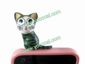 Cute Chi's Cat 3.5mm Dustproof Plug Ear Cap Cover for iPhone 5 4 Samsung i9300
