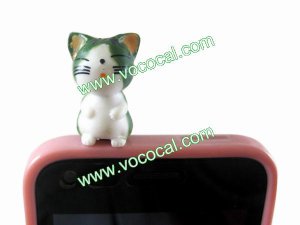 Cute Chi's Cat 3.5mm Dustproof Plug Ear Cap Cover for iPhone 5 4 Samsung i9300