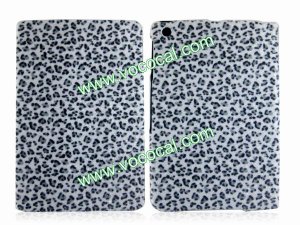 PU Leather Leopard Protective Stand Case Cover Skin for iPad Mini Offwhite