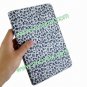 PU Leather Leopard Protective Stand Case Cover Skin for iPad Mini Offwhite